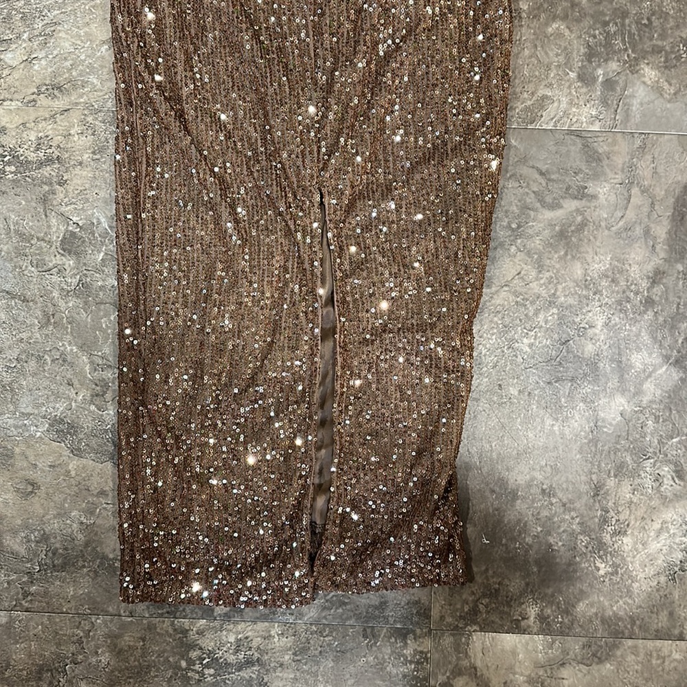 Fashion Nova Brown Sequin Midi Dress - Picture 4 of 4